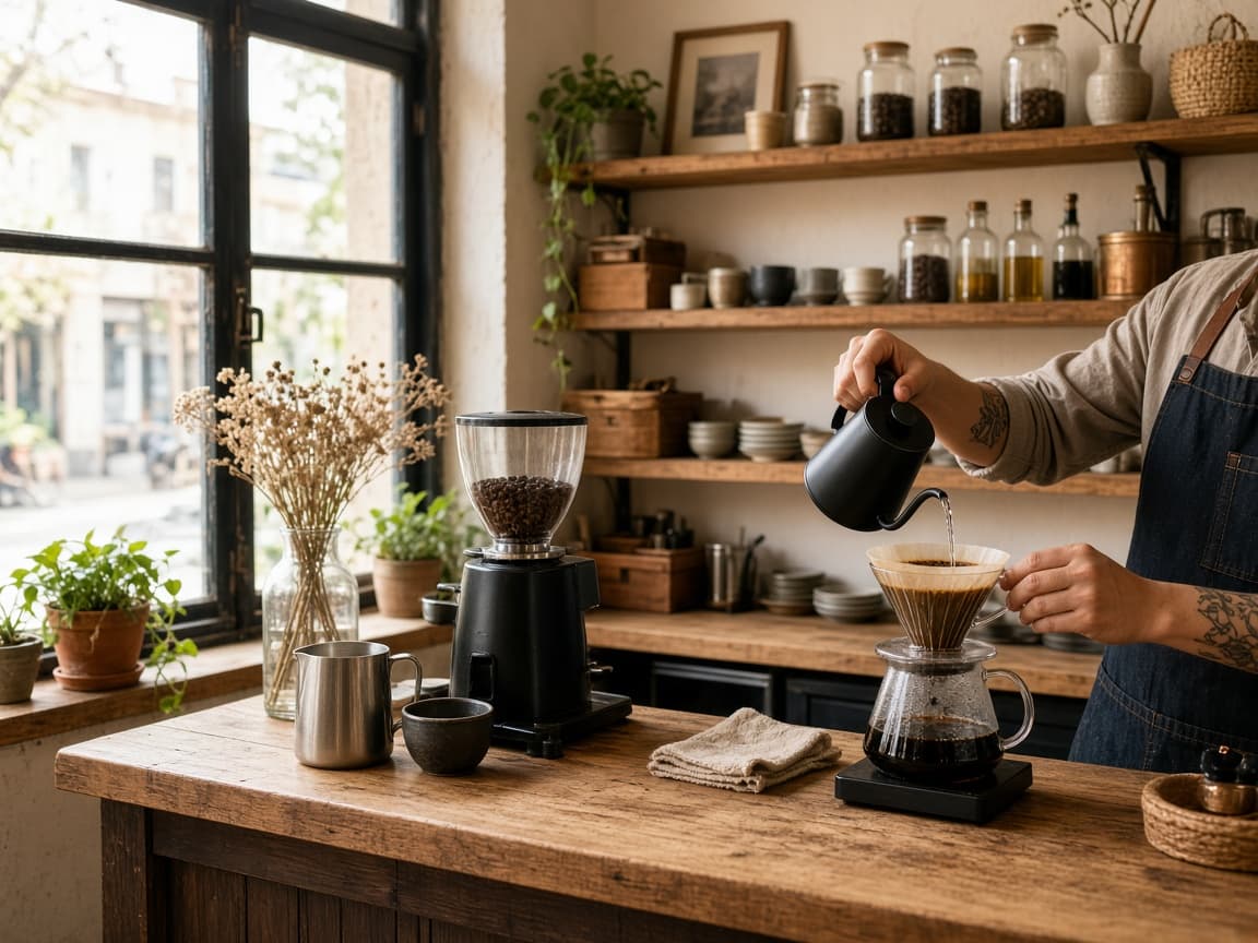 Independent local cafe and neighborhood business interior